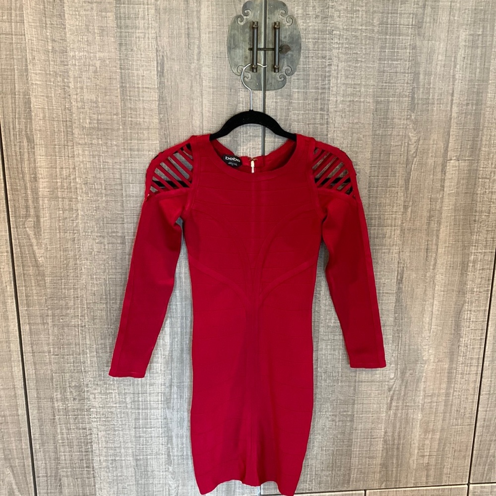 bebe Red Bandage mini‎ Dress